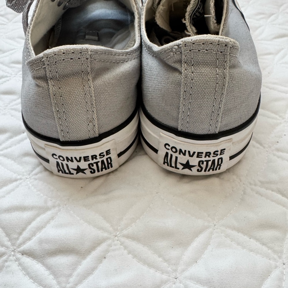 Converse Chuck Taylor All Star Double Tongue Low Top Sneaker Gray White Size 8 - Picture 9 of 15